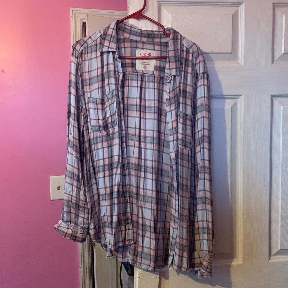 Plaid boyfriend button up